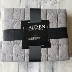 NWT - Ralph Lauren Asher Grey European Sham 26"x26" 100% Cotton